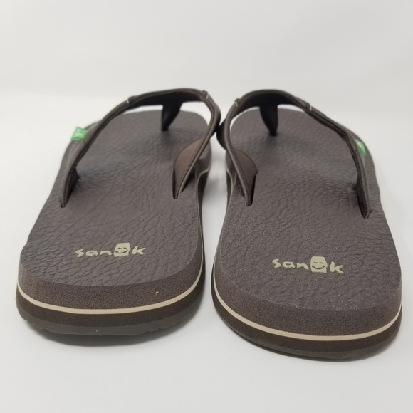 Sanuk Beer Cozy Flip Flop Mens Thong Sandals Brown - Picture 3 of 5